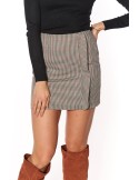 Checkered mini skirt with ruffles, black 0379 - Online store - Boutique